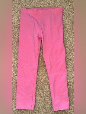 Girls Pink Stretch Cotton Leggings